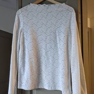 White Lace high-necked Banana Republic top